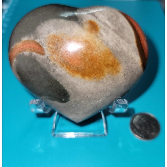 Polychrome Ocean Jasper Heart - Picture 2 of 4